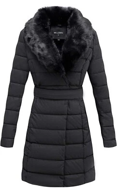 Bellivera Coat Puffer Leather Jacket Bubble Padding Sherpa-Lined Women's Medium - Image 1 of 2