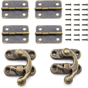 Retro Design Jewelry Box Antique Right Latch Hook and Vintage Bronze Hinge with - Picture 1 of 12