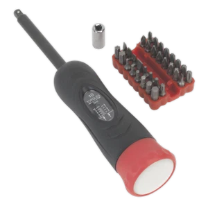 Sealey 34pc 1/4" Square Drive Torque Screwdriver Set 2-10Nm Red/Black STS100 - Picture 1 of 13