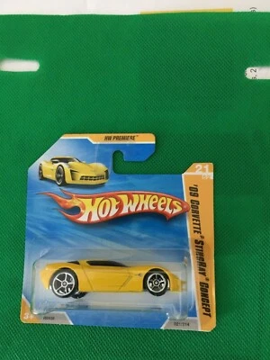 HOT WHEELS 2010 '09 CORVETTE STINGRAY CONCEPT WHEELS ERROR SHORT CARD B84 - Image 1 of 4