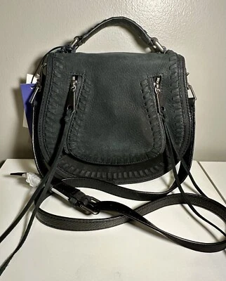 Bolso de hombro Rebecca Minkoff tocador negro pequeño de cuero nobuck nuevo con etiquetas Foto 1 de 4