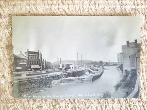 LAVORO SUL CANALE CHIATTA,WHITEHALL,NY.VTG PRIMI '900 VERA FOTO CARTOLINA RPPC*C1 - Foto 1 di 3