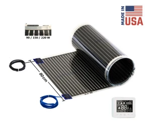 Calefactores infrarrojos prefabricados 80 cm, 1,0m-10,0m 90-150-220 W/m² + termostato - Imagen 1 de 8