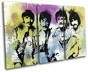 The Beatles Grunge Abstract Musical TREBLE CANVAS WALL ART Picture Print VA - Picture 1 of 1