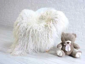 ECHTER ISLÄNDISCHER SCHAFFELL TEPPICH MONGOLISCHER STIL RUG CREME WEISS LOCKIGER FLÄCHENTEPPICH 26 - Bild 1 von 8