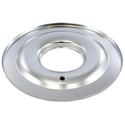 Chrome 14" Round Steel Air Cleaner Base Flat 4 Brl 5-1/8"  14 Inch SBC BBC Ford Foto 1 de 2