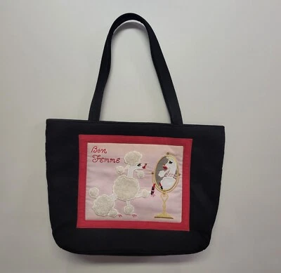 De Colección TIMMY WOODS Beverly Hills Caniche Cartera Francesa Bon Mujer Perro Gamuza Bolso Negro Foto 1 de 4