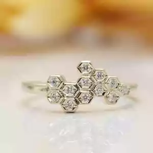 2Ct Bezel Set Wedding Ring Round Cluster Moissanite 14k Yellow Gold Plated - Picture 1 of 3