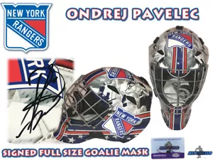 Ondrej Pavelec Signed New York Rangers Full Size GOALIE MASK w/COA "NEW" - Picture 1 of 2
