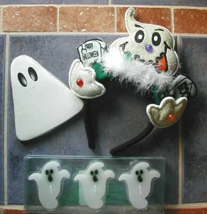 GHOSTLY HALLOWEEN Trio Party Package Candles, Headband, Note Paper  EUC - Picture 1 of 2