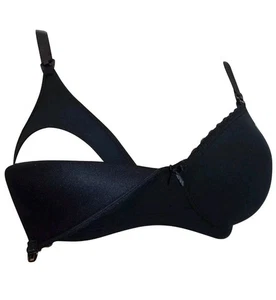 Sujetador de lactancia 34C negro sin aros ligeramente acolchado maternidad Maria By Trofe - Imagen 1 de 7