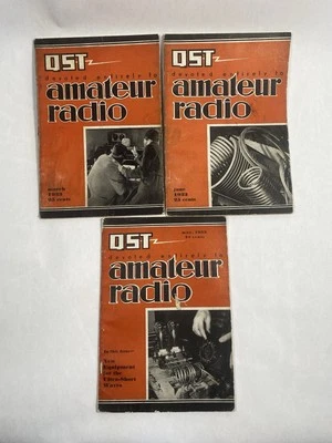 Vintage Lot Of 3 QST Amateur Radio Magazines 1933 March May June - Image 1 of 4