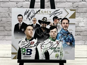 7x SIGNIERTE Legacy Motor Club Fan Day Held Postkarte Jimmie Johnson Richard Petty - Bild 1 von 2