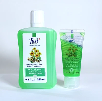SWISS JUST Bálsamos corporal de Arnica 290ml y Gel de Arnica 50g PACK - Image 1 of 3