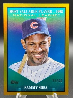 Actualización Topps 2025 Sammy Sosa Jugador Más Valioso Oro #/50 MV-25 Chicago Cubs Foto 1 de 2