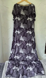 Maxi Vestido Tammy Girl Talla Grande 24 Slinky Negro Denim Patchwork Elástico - Imagen 1 de 5