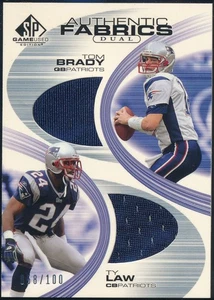 2003 UPPER DECK SP GAME USED TOM BRADY AUTHENTIC FABRICS GAME USED JERSEY /100 - Picture 1 of 1