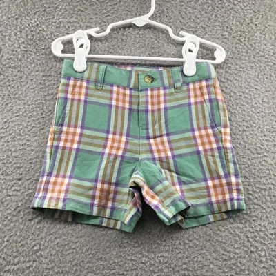 Pantalones Cortos Janie and Jack Niño Madrás Cuadros Lino-Algodón Verde 4 Foto 1 de 3