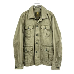 Lucky Brand Men's S Army Green 100% Cotton Cargo Utility Military Jacket Pockets - Picture 1 of 9