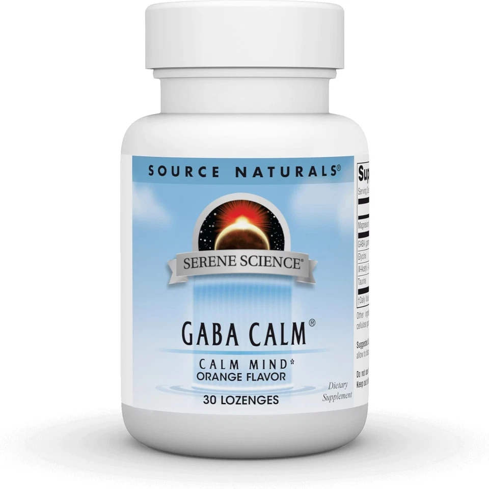 Source Naturals Serene Science GABA, 125 mg, sabor naranja* - 30 pastillas Foto 1 de 4