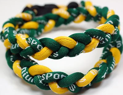 SALE 20" 3 Rope Twist Titanium Sport Necklace Yellow Green Tornado Baseball