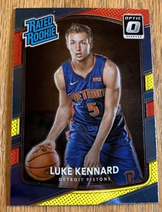 2017-18 Donruss Optic Luke Kennard #189 Rated Rookie Red Yellow Pistons 0476 - Bild 1 von 2