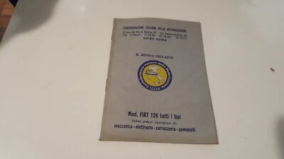 Libretto e listino prezzi manutenzioni Fiat 126 pubblicazione auto d'epoca - Immagine 1 di 4