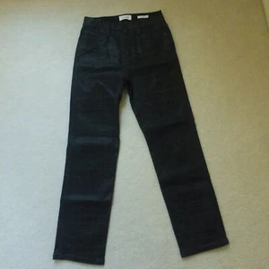 Frame Le Sylvie Slender Straight 28 High Rise Jeans Pants Denim Noir Croc Black - Picture 1 of 19