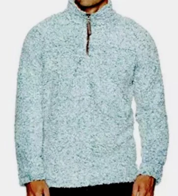 True Grit Para hombres Punta Escarchada Pila 1/4 Cremallera Pullover Camisa Suéter Aqua Top S Nuevo Foto 1 de 4