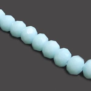 Glasperlen facettiert geschliffen 6x5 mm hell blau 88 Perlen nenad-design R011 - Bild 1 von 10