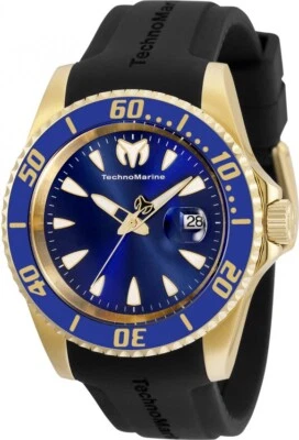 TechnoMarine Men's Manta Sea Blue Dial Quartz Gold Watch TM-220115 - Image 1 of 4