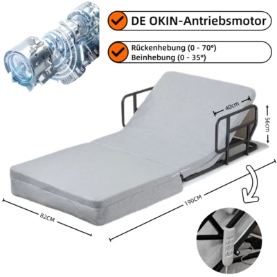 Pflegebett Elektrisch Matratze Aufstehhilfe Pro Bettlifter Bett-Rückenlehne DE - Bild 1 von 4