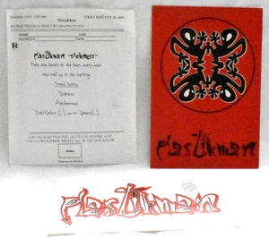PLASTIKMAN -2 STICKERS AND 1 PROMO SHEETS -MUTE RECORDS 1994 -1997 -HARD TO FIND - Picture 1 of 2