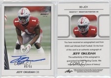 2020 Leaf Ultimate Draft 90 Leaf Auto /50 Jeff Okudah #90-JO1 Rookie Auto RC