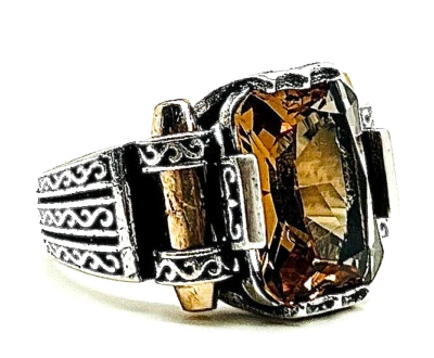 Zultanit Stein Herrenring 925 Silber farbwechselnder Edel Silberring Herren Ring - Bild 1 von 4