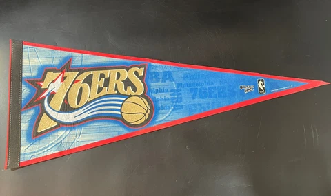 Vtg Philadelphia 76ERS Sixers 12x29" Pennant Banner Wincraft U.S.A. NBA Licensed Cover