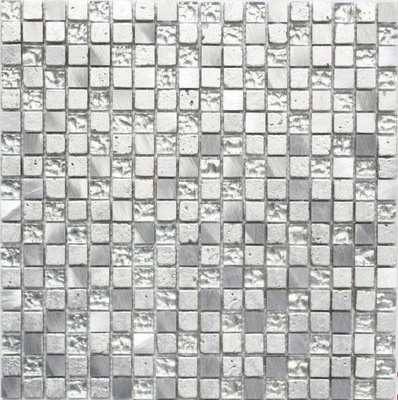 Mosaico Alluminio Piastrelle Decorazione Parete Rivestimento 92-0202_F 10 Opaco - Immagine 1 di 3