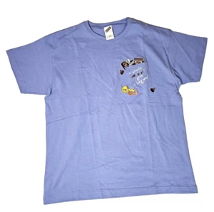 T-shirt grande vintage anni 90 Tweety Bird Looney Tunes cioccolato snack blu - Foto 1 di 5