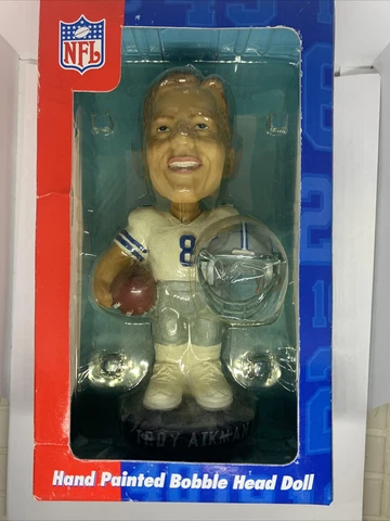 Bobble Dobbles NFL Troy Aikman Dallas Cowboys Bobble Head Missing Facemask READ Cover