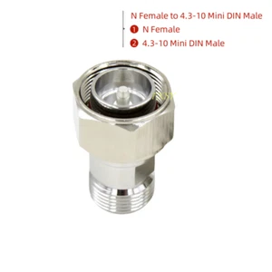 N Female to 4.3-10 Mini DIN Male RF Coaxial Converter Coax Adapter N-4.3/10 DIN - Picture 1 of 6