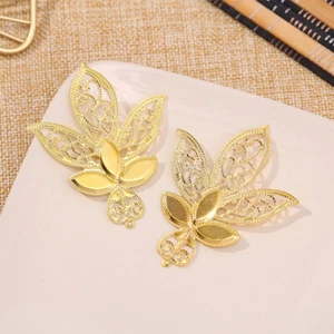 Gold Leaf Flower Connectors Iron Filigree Wraps DIY Scrapbook Home Decor _xi - Picture 1 of 7