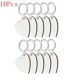 Heart Blank MDF Board Sublimation Printing Keyrings For Heat Press Machine 10Pcs - Picture 1 of 3