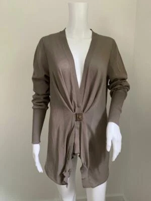 BRUNELLO CUCINELLI 蘑菇精细棉混纺 V Nk。 Ruch Cardigan 全新带标签 745 美元 XL 码 — 第 1/4 张图片