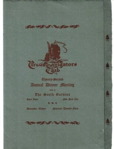 THE CIRCUMNAVIGATORS' CLUB SONG in 1924 Annual Dinner Meeting Program w/ MENUS - Imagen 1 de 4