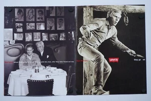 Steve McQueen Levi's Six Degrees Of Separation Foldout Vintage Original Print Ad - Picture 1 of 11