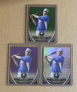 Corey Seager 2013 Bowman Platinum (3) Card LOT Green 238/399 Purple Chrome - Picture 1 of 1