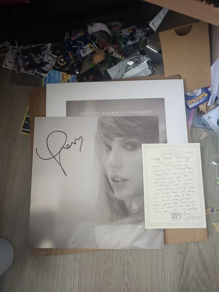 Taylor Swift Tortured Poets Department Vinyl Signed w/ Heart & RSD Note - Image 1 of 1