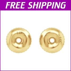 10k, 14k or 18k Gold Earring Back Pair - Perfect Replacement for 0.8mm Posts - Picture 1 of 7