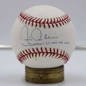 Chris Chambliss Signed ROML Baseball Auto 76 Pennant Inscribed Steiner D11535