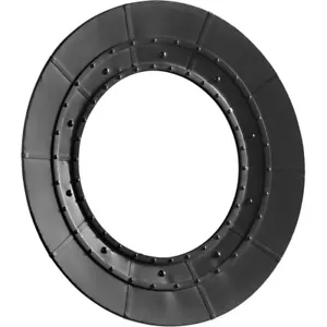 Rustic Round Industrial Decorative Wall Mirror in Black Finish with Concave Wide - Picture 1 of 1
